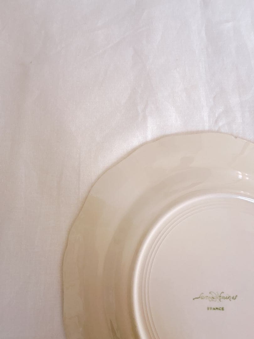 フランスアンティーク　Sarreguemines 花リム　ディナープレート②