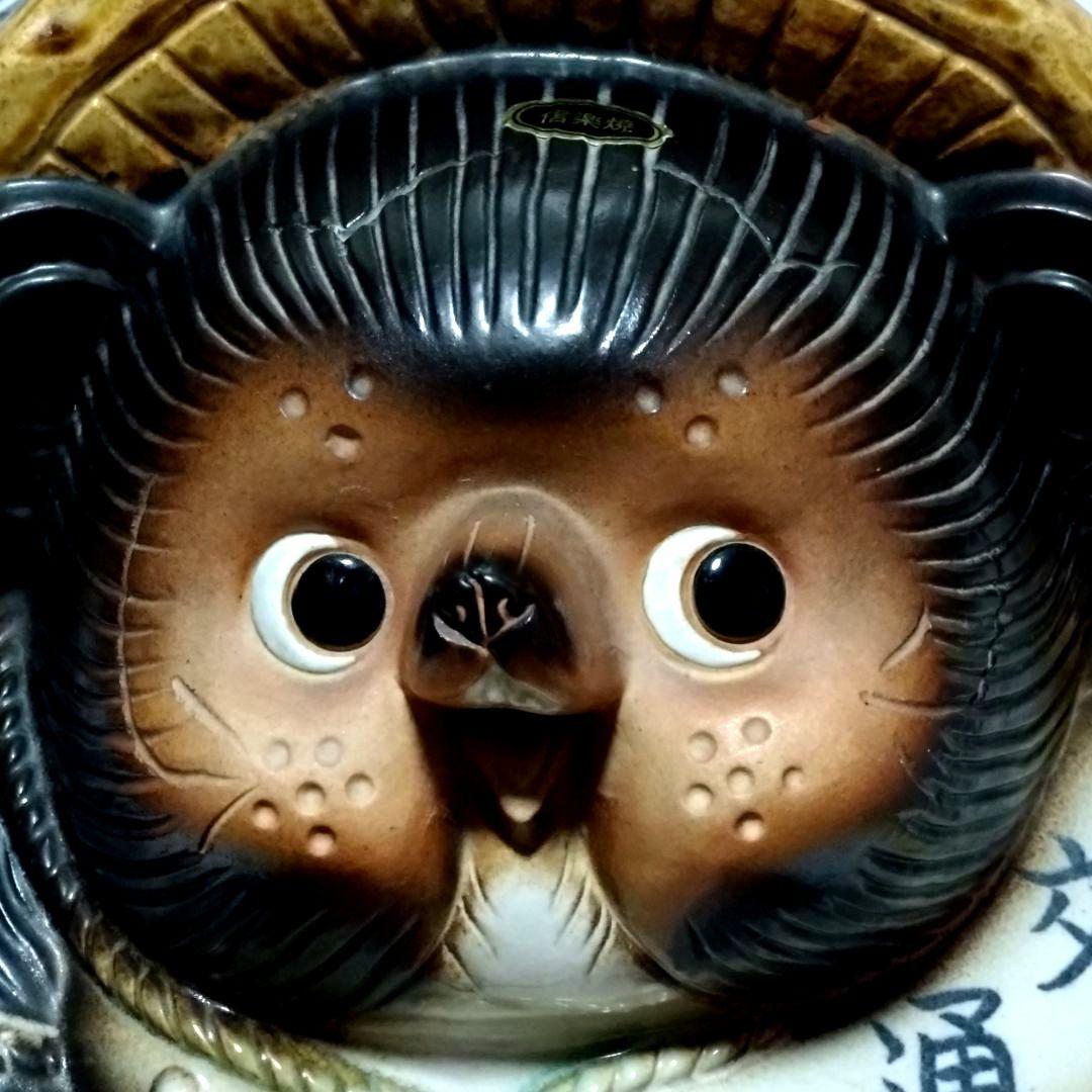 信楽焼「バイクたぬき」陶器 置物