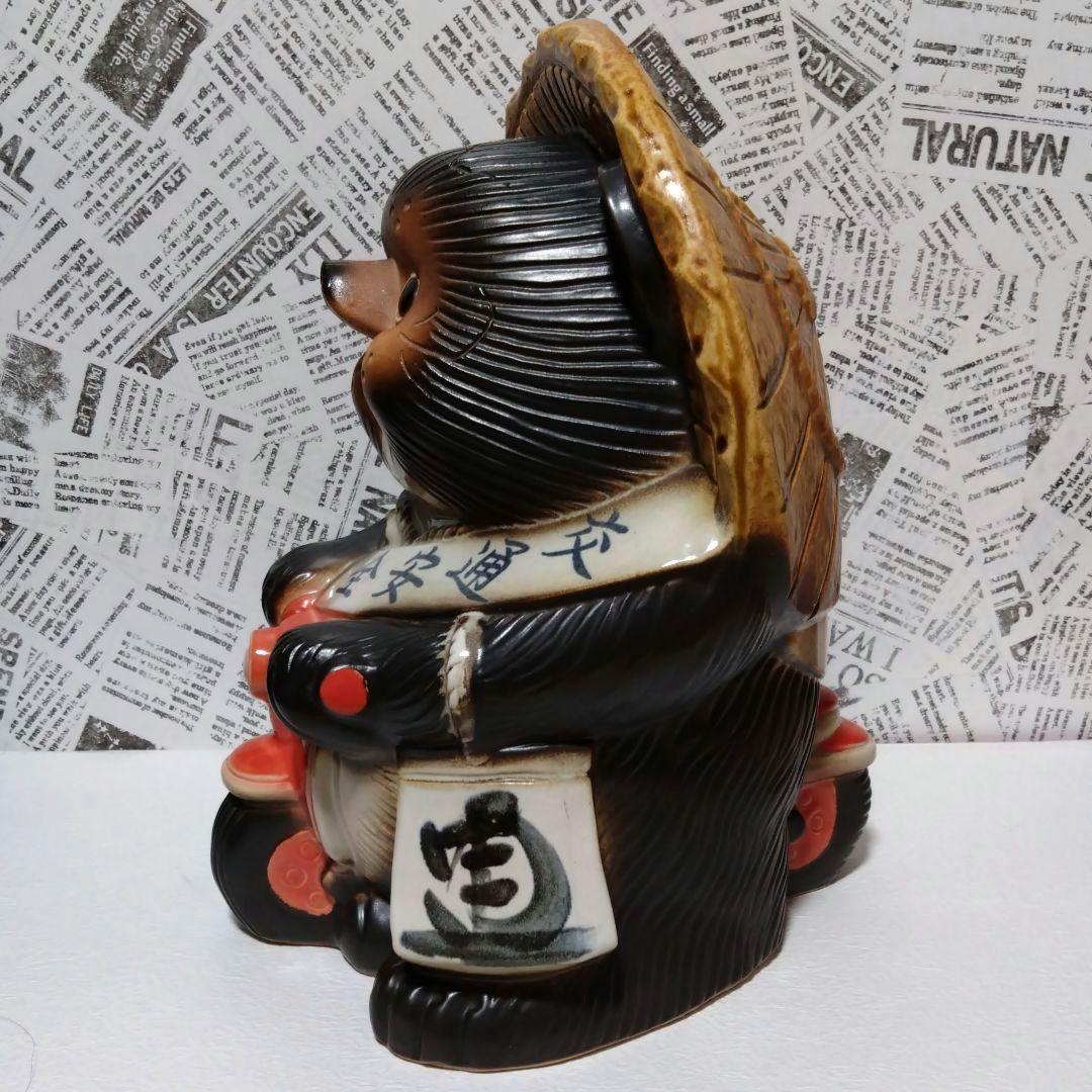 信楽焼「バイクたぬき」陶器 置物