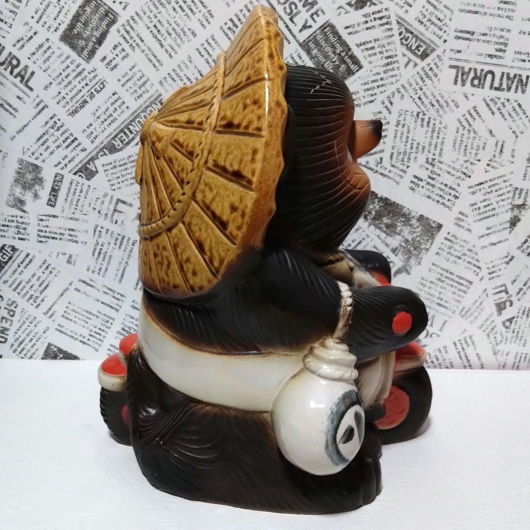 信楽焼「バイクたぬき」陶器 置物