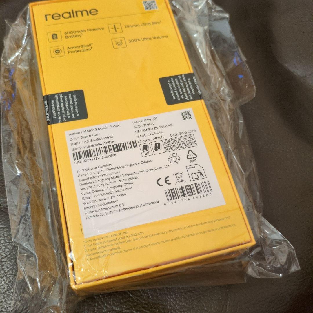 お値下不可！Realme Note 70T 4GB+256GB(ゴールド)