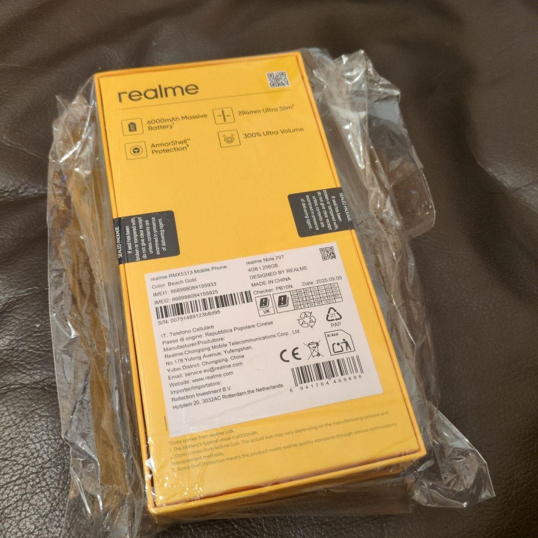 お値下不可！Realme Note 70T 4GB+256GB(ゴールド)