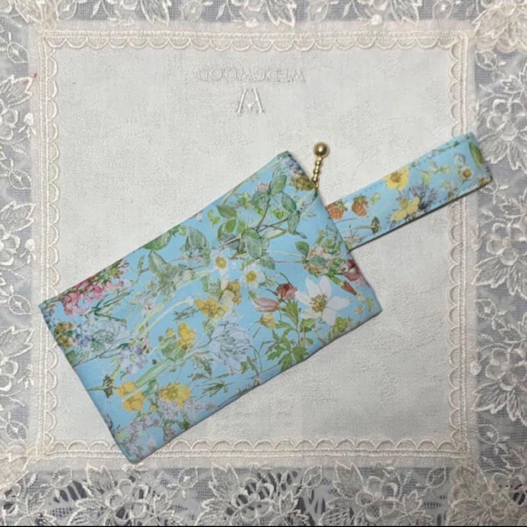 キーケース　カードケース　リバティワイルドフラワーズ　ブルー　ハンドメイド