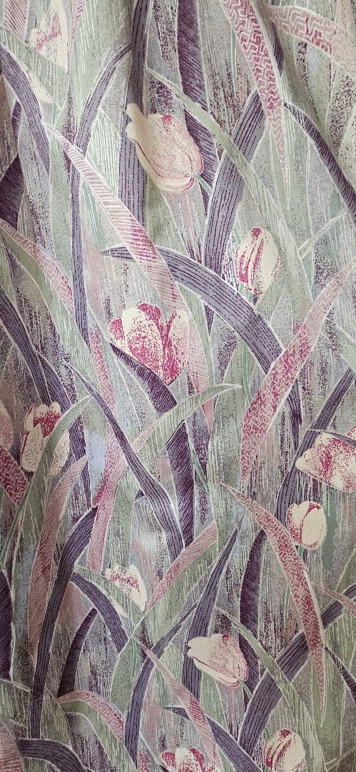 オーダーカーテン　2枚セット　チューリップ柄 W3800✕H1900mm