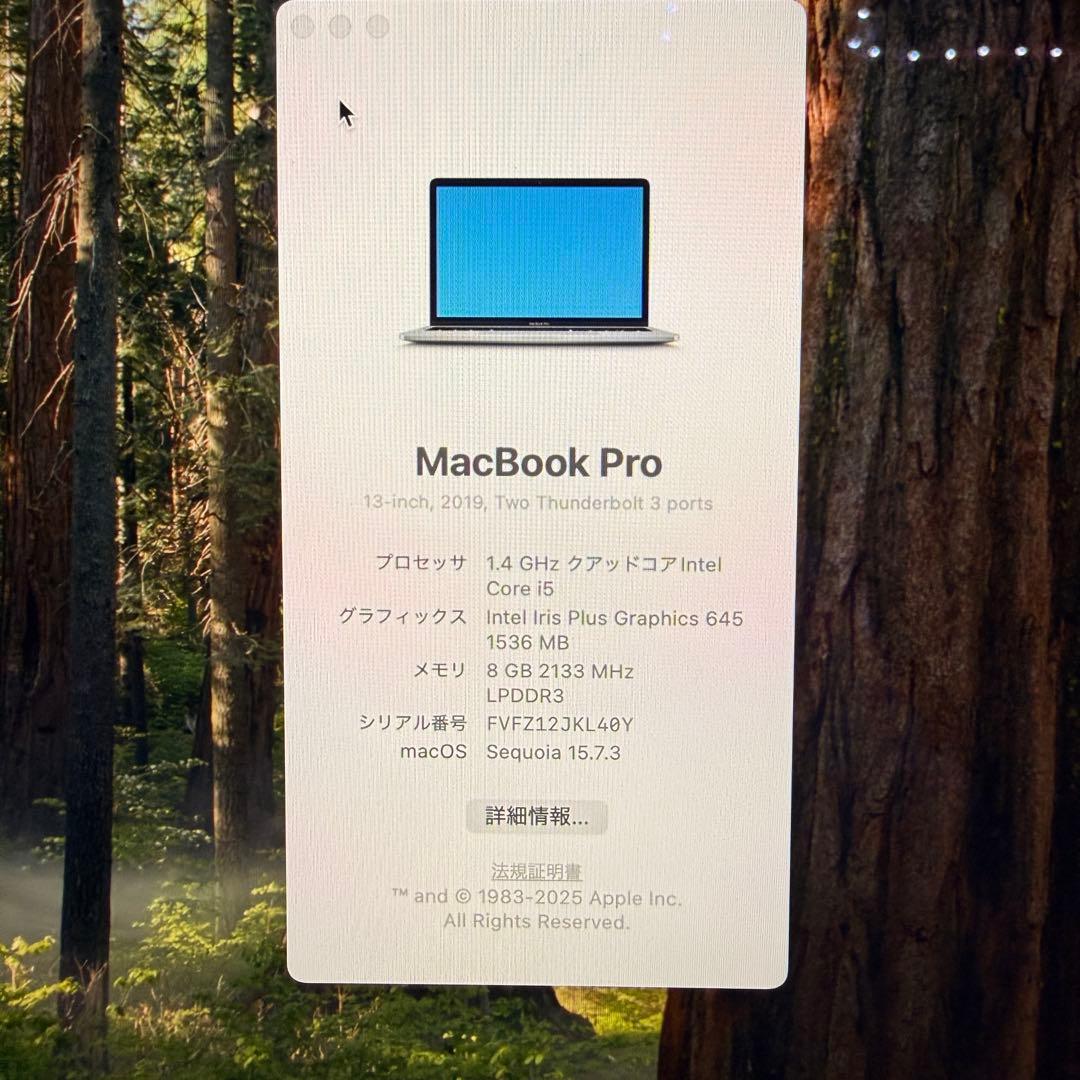 MacBookPro 2019モデル 13インチ i5搭載　極美品