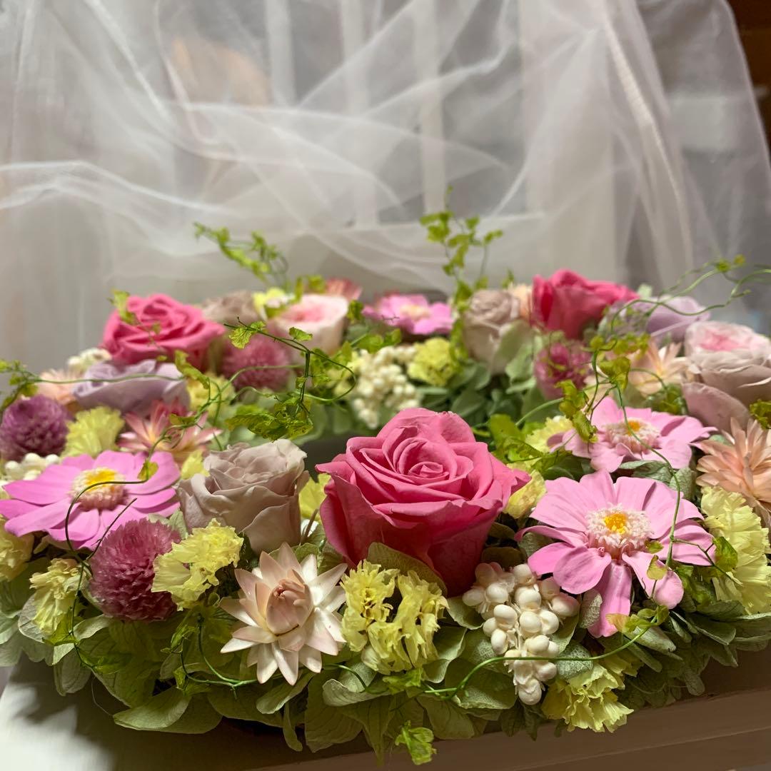 プリザーブドフラワーリース♡Happy Garden
