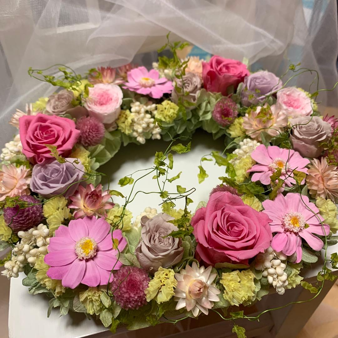プリザーブドフラワーリース♡Happy Garden