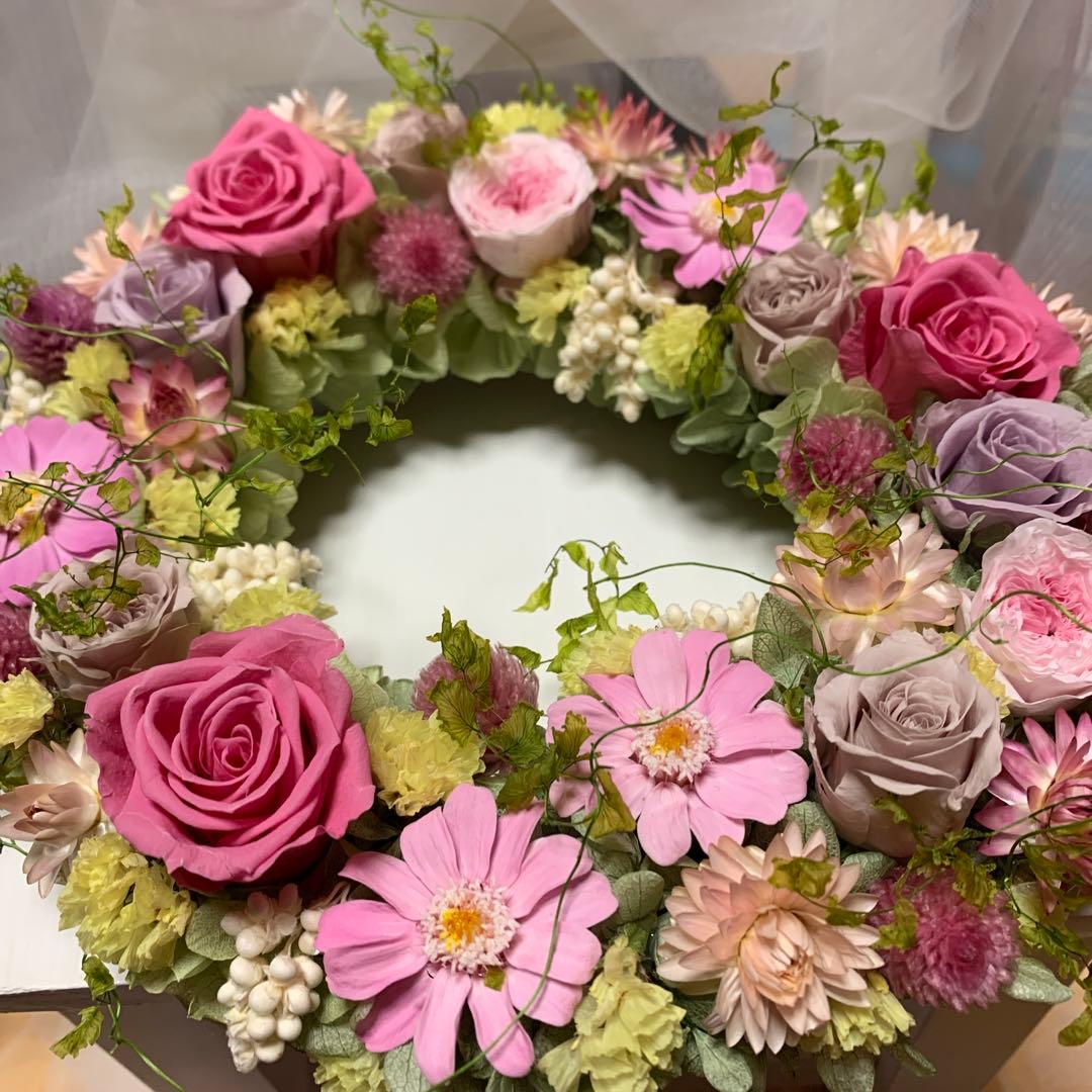プリザーブドフラワーリース♡Happy Garden