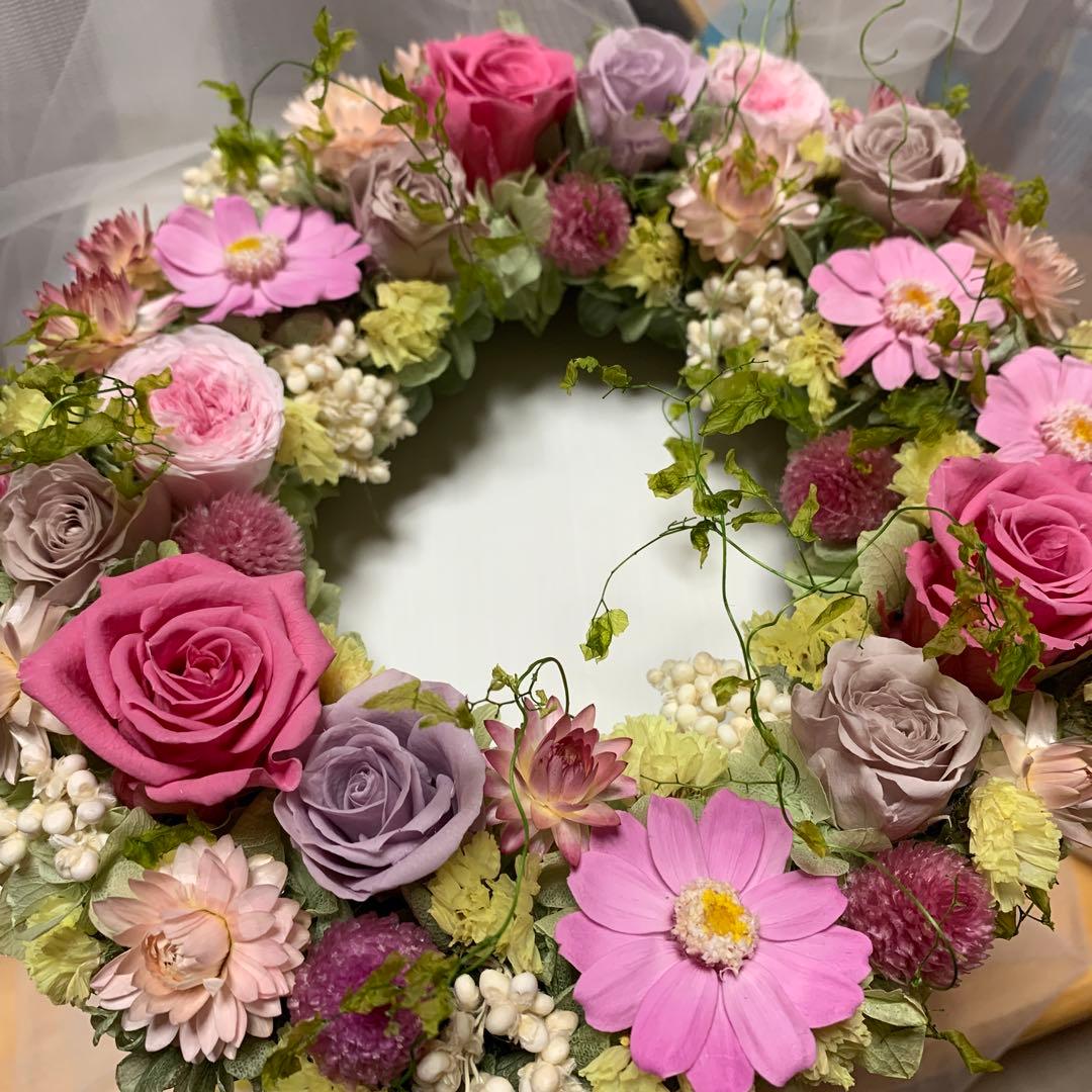プリザーブドフラワーリース♡Happy Garden