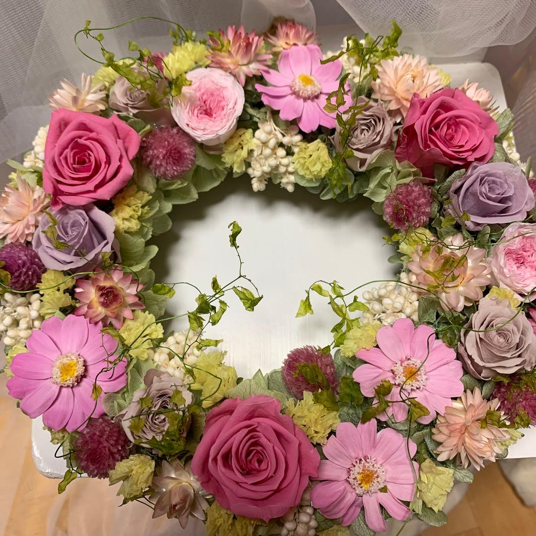 プリザーブドフラワーリース♡Happy Garden