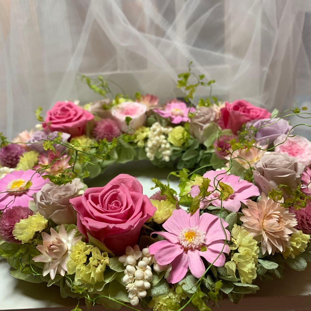 プリザーブドフラワーリース♡Happy Garden