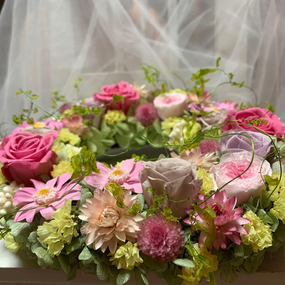 プリザーブドフラワーリース♡Happy Garden