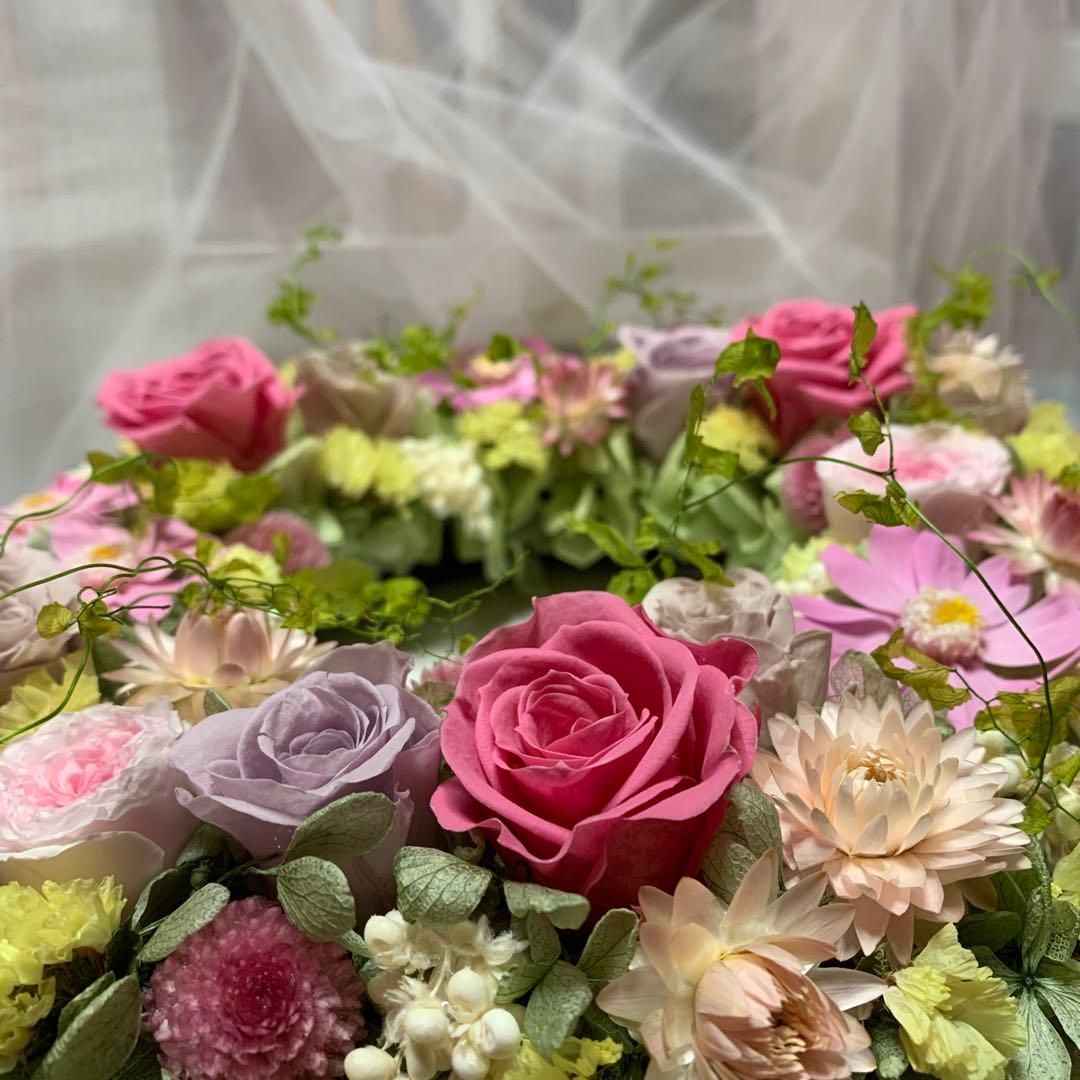 プリザーブドフラワーリース♡Happy Garden