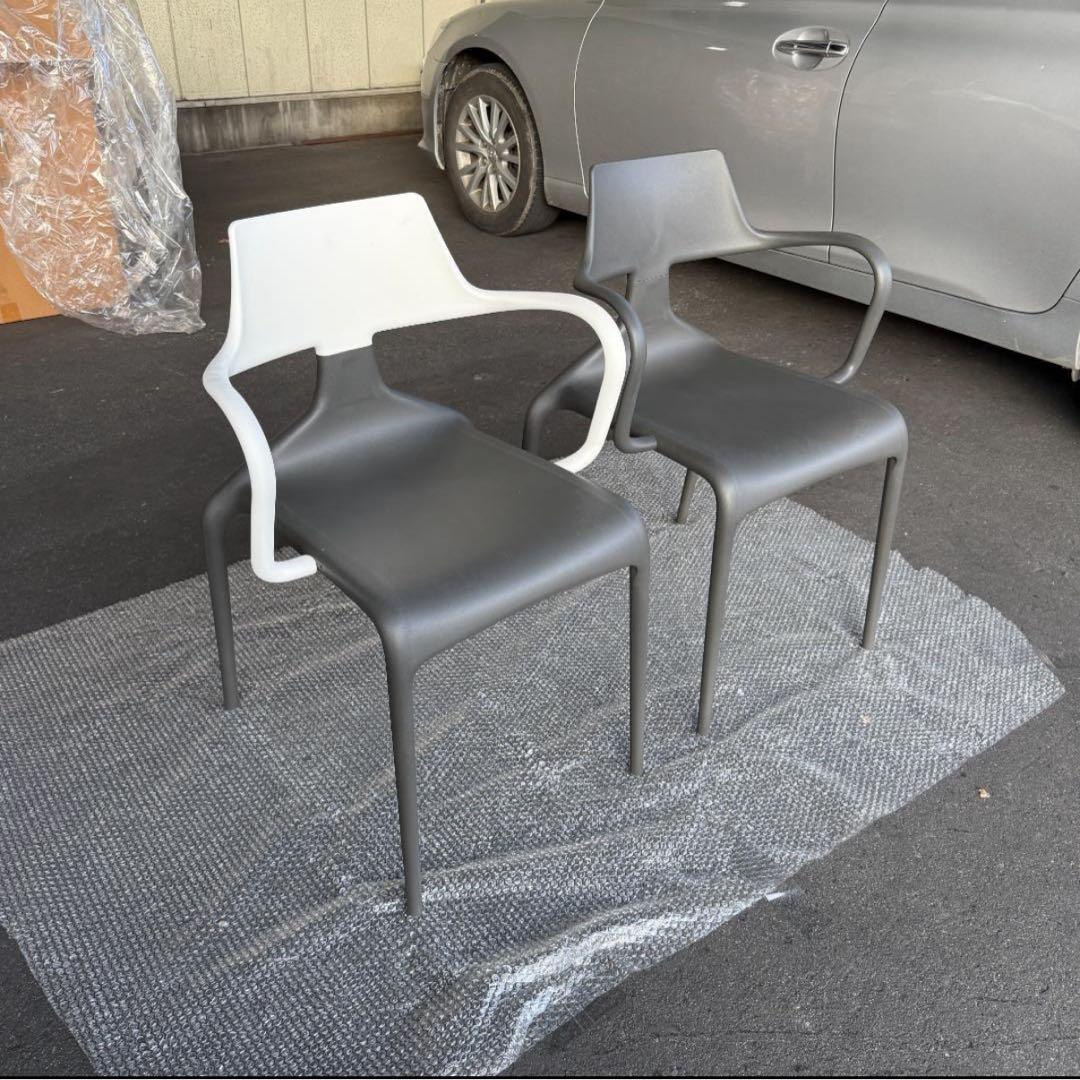 イタリア製デザイナーズチェア　白4脚セット