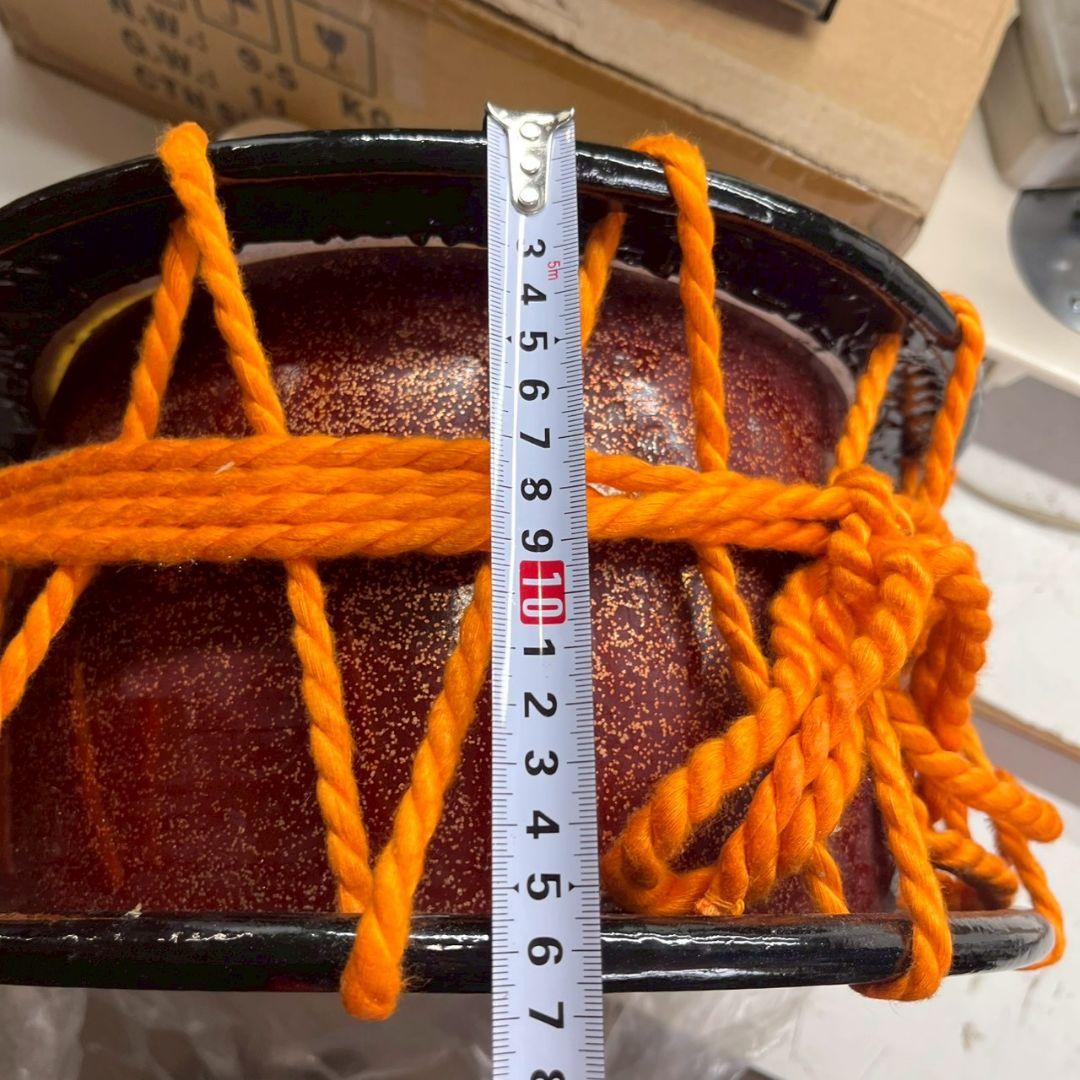 K◆　締太鼓　和太鼓　木製スタンド　金彩　蒔絵　バチ