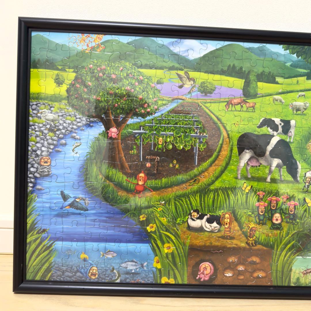 こびとづかん ジグソーパズル　特大　完成品　額縁付き 『希少品』