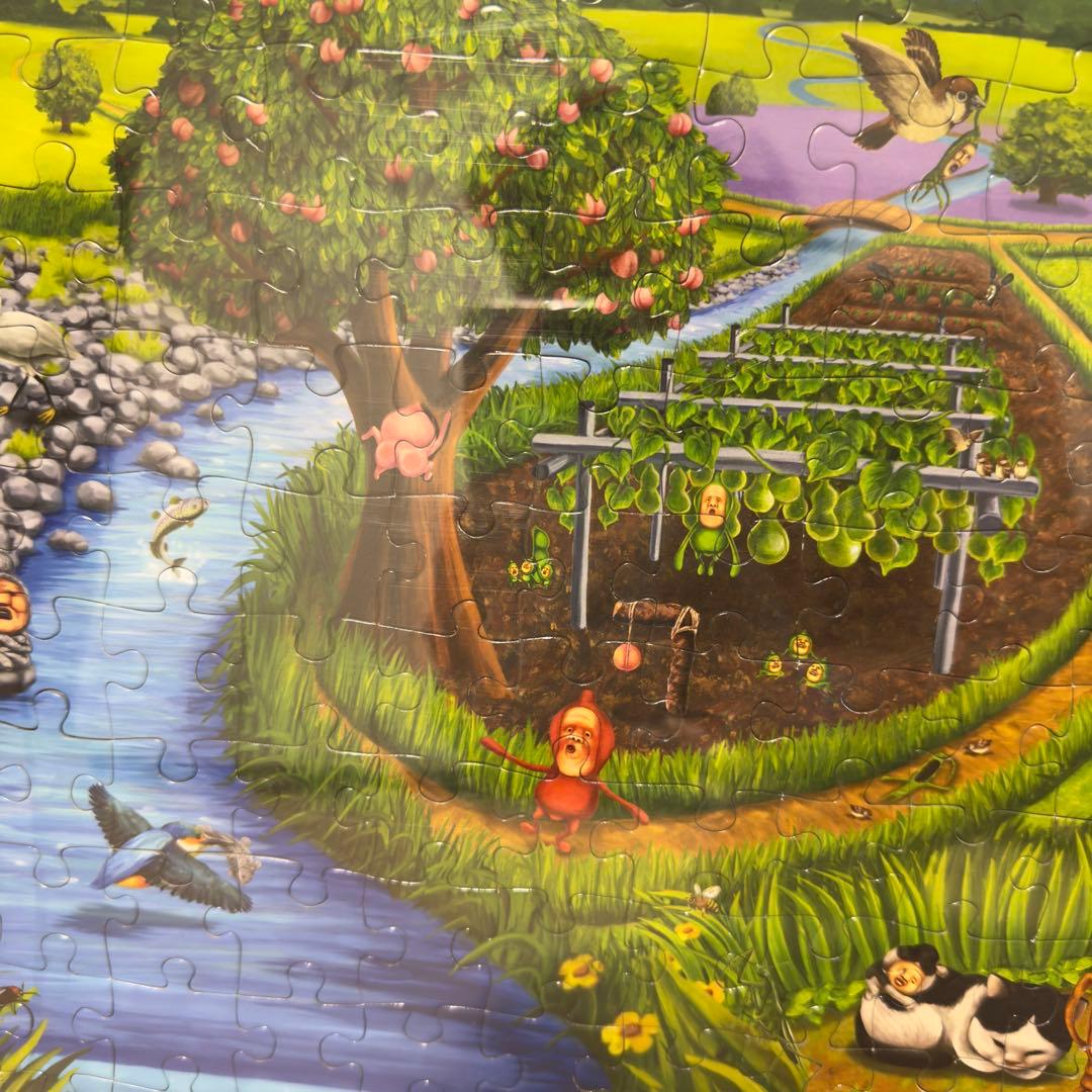こびとづかん ジグソーパズル　特大　完成品　額縁付き 『希少品』