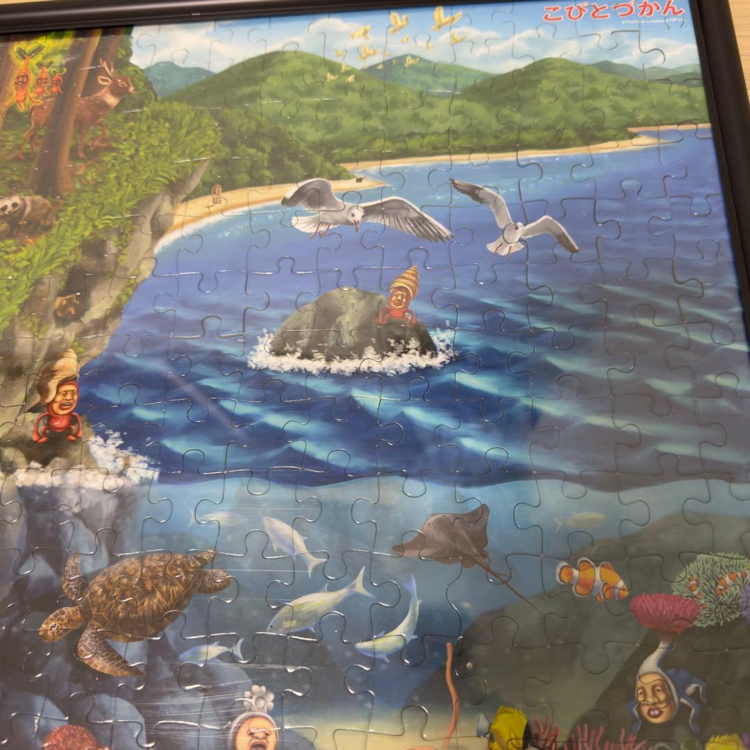 こびとづかん ジグソーパズル　特大　完成品　額縁付き 『希少品』