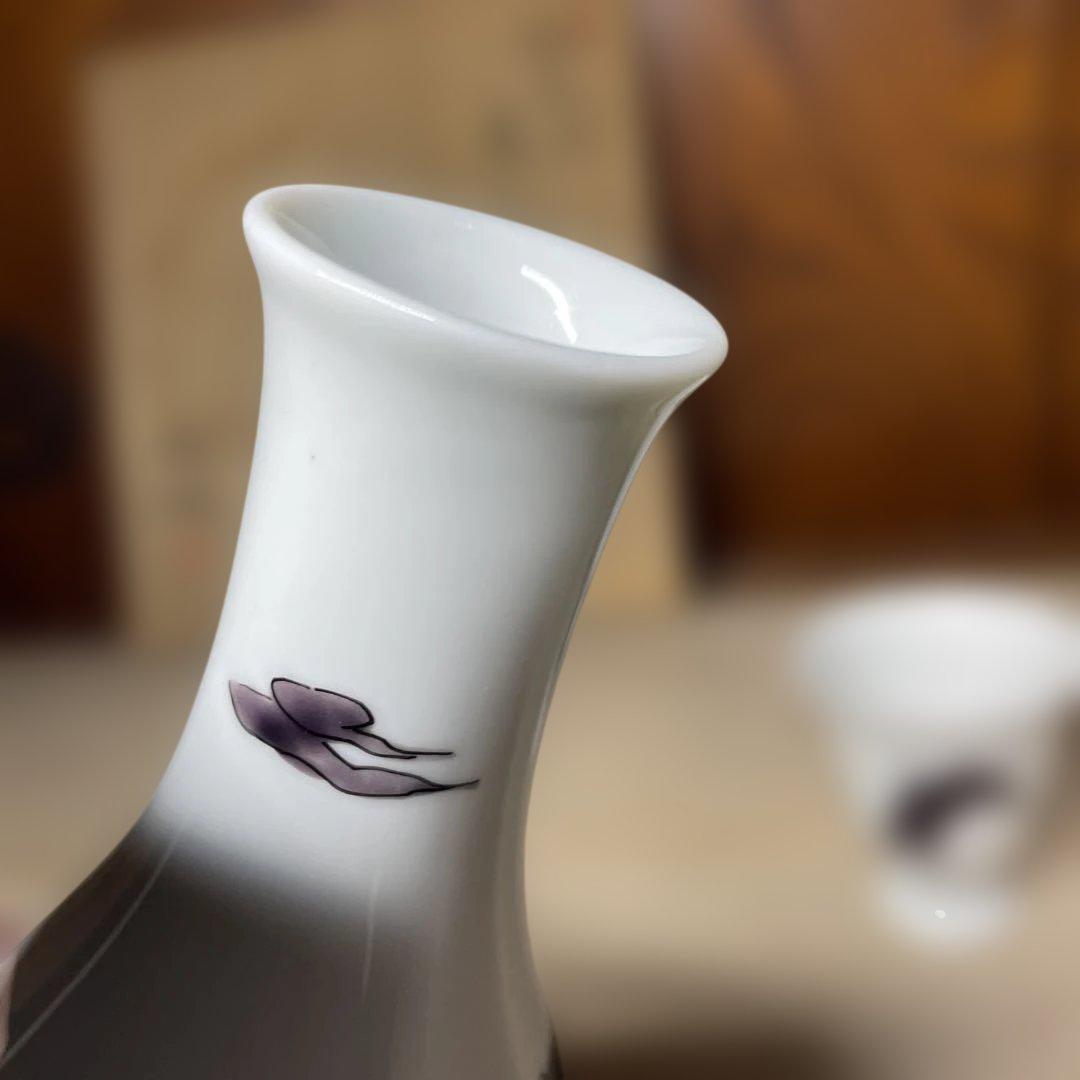 中村元風　今九谷鹿文酒器揃　共箱