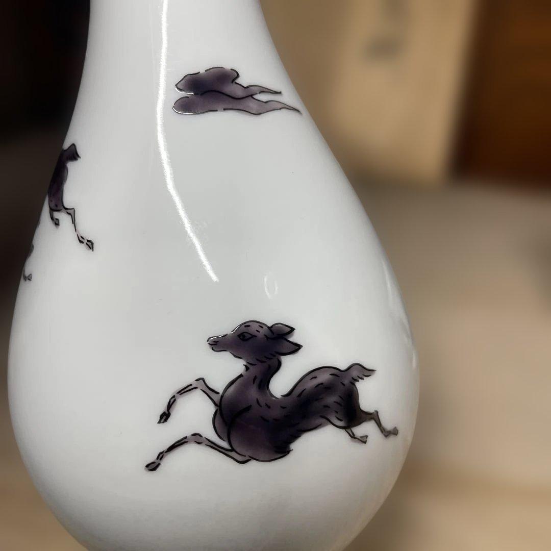 中村元風　今九谷鹿文酒器揃　共箱