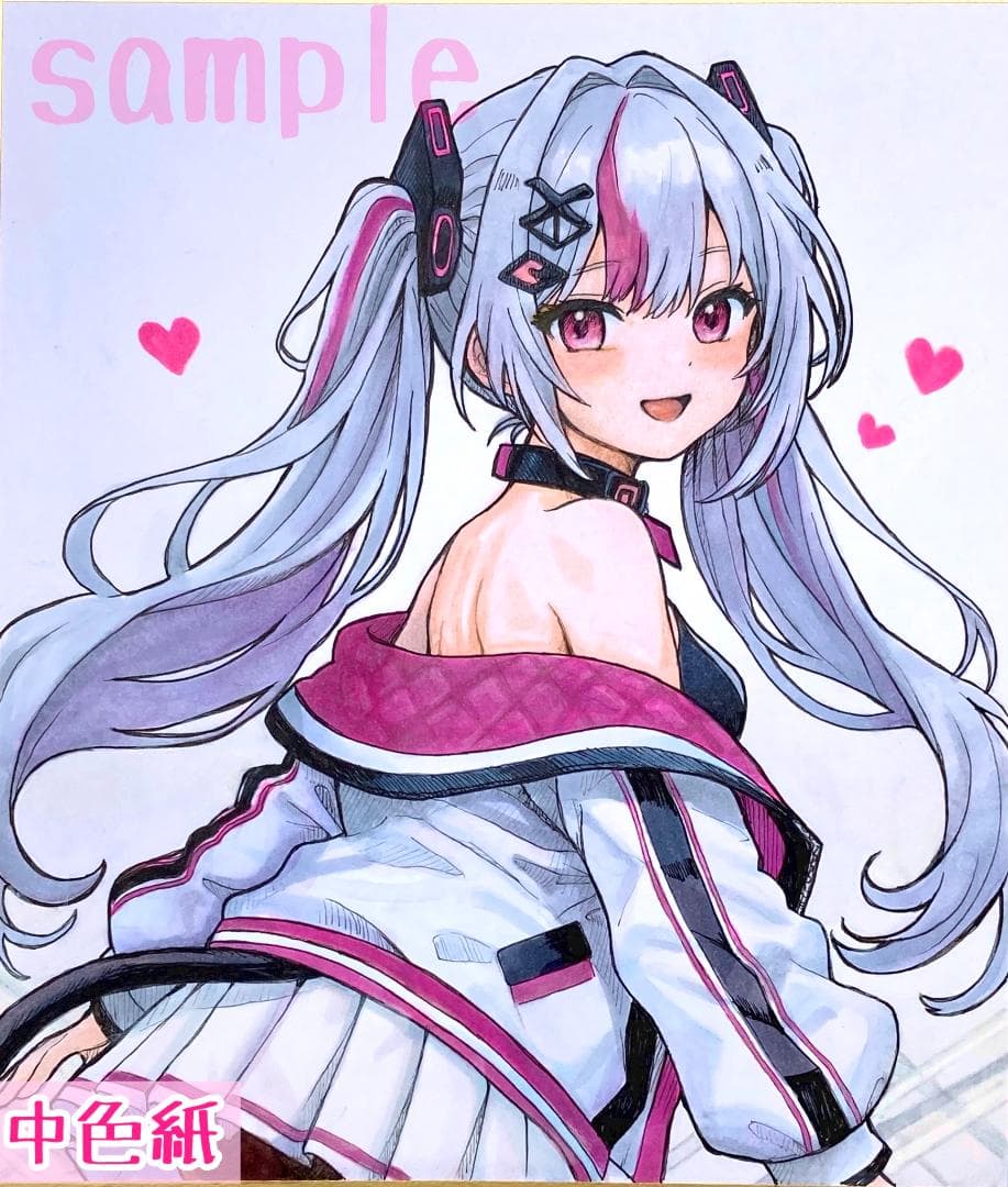 S*8様 手描きイラスト オリジナル　色紙　一点物　アナログ