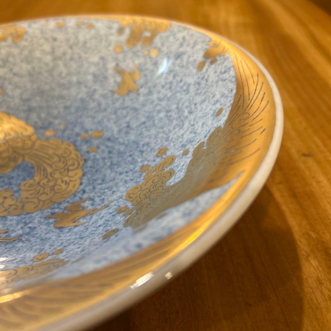 九谷　萌苑　【人間国宝】吉田美統作　金襴手汐騒鉢　一つ　(全二枚)