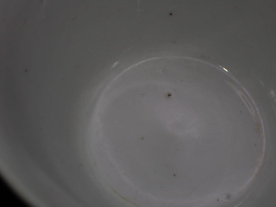 【優品※見込みに磁貫1本】古伊万里 <藍 柿 庭木の図>そば猪口 骨董品(17)