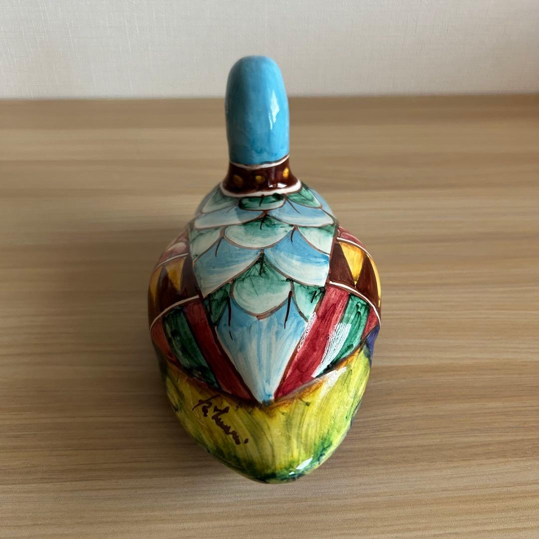 アンティーク　Gubbio グッビオ　イタリア製陶器　カモ　セット　置物