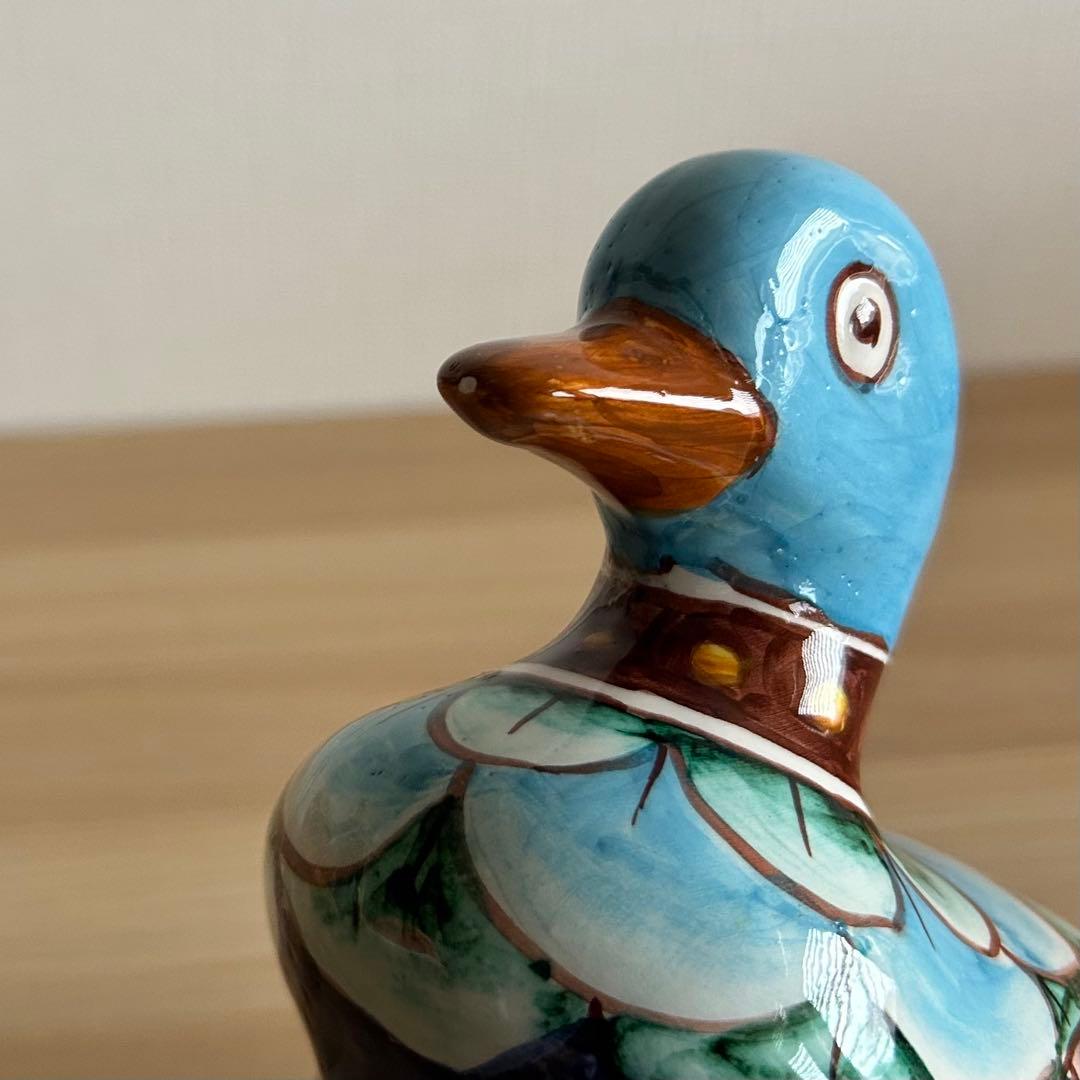 アンティーク　Gubbio グッビオ　イタリア製陶器　カモ　セット　置物