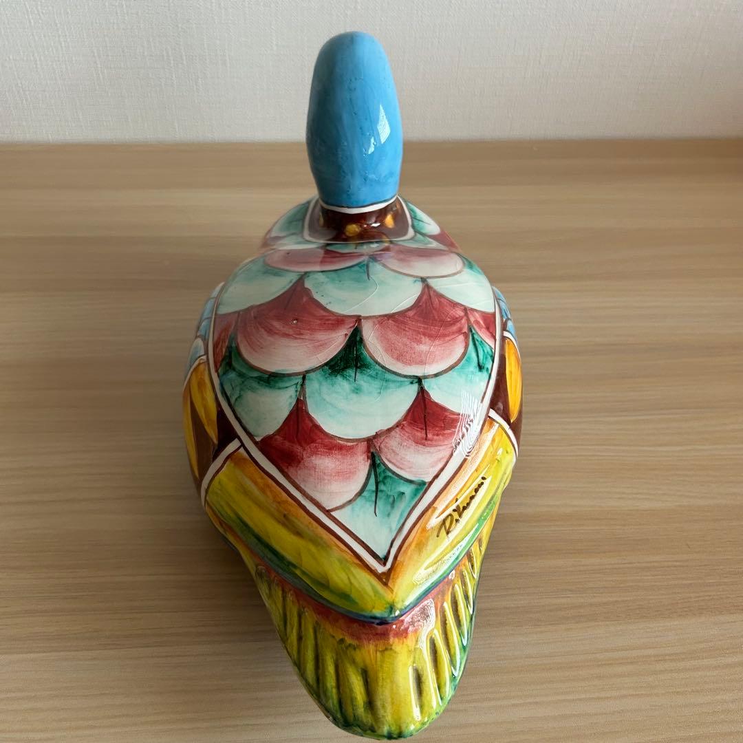 アンティーク　Gubbio グッビオ　イタリア製陶器　カモ　セット　置物