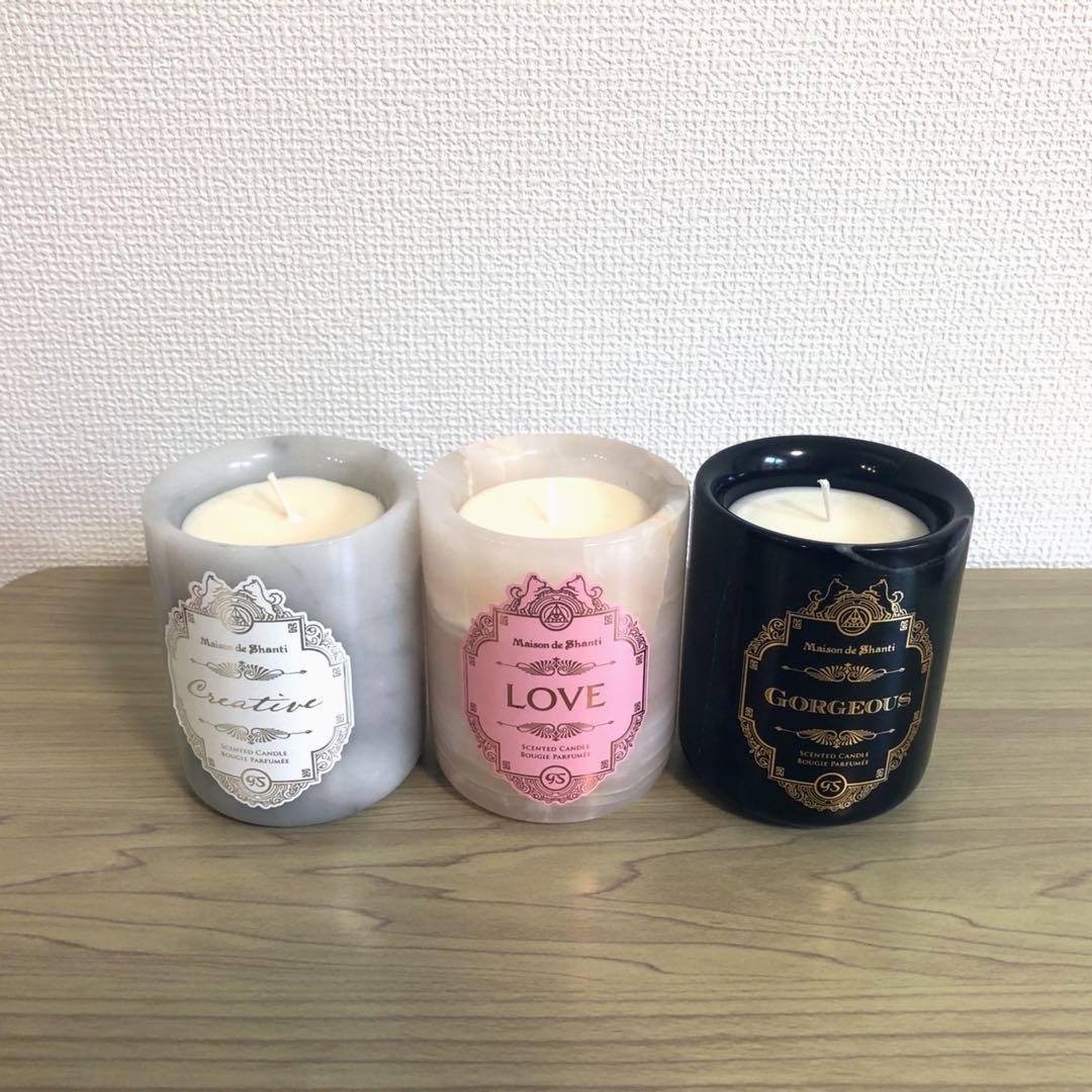【新品未使用】メゾンドシャンティ　アロマキャンドル3種類セット