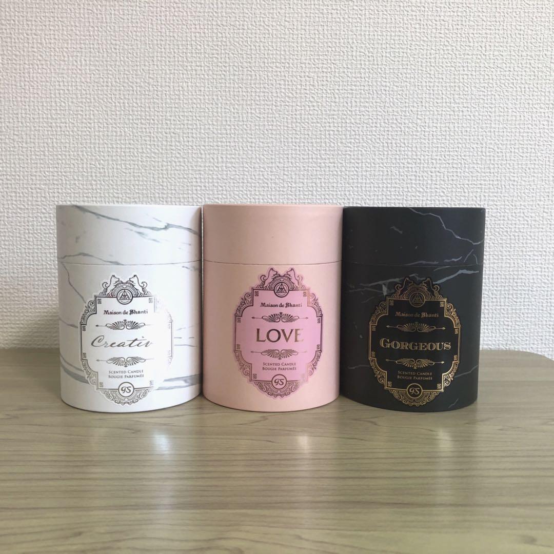 【新品未使用】メゾンドシャンティ　アロマキャンドル3種類セット