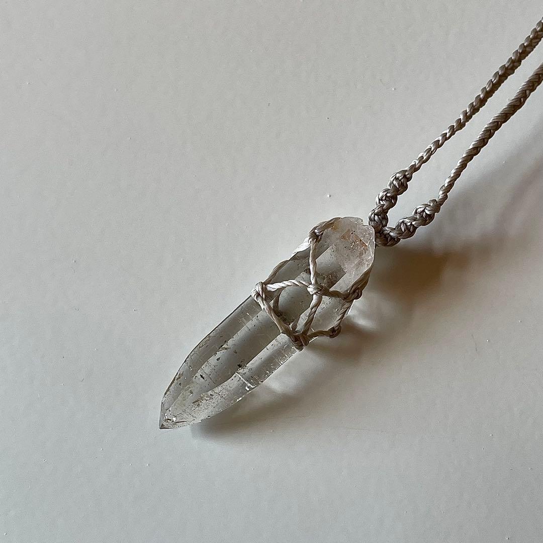 ヒマラヤ水晶 ガネッシュヒマール ＊ ハンドメイド マクラメネックレス 59