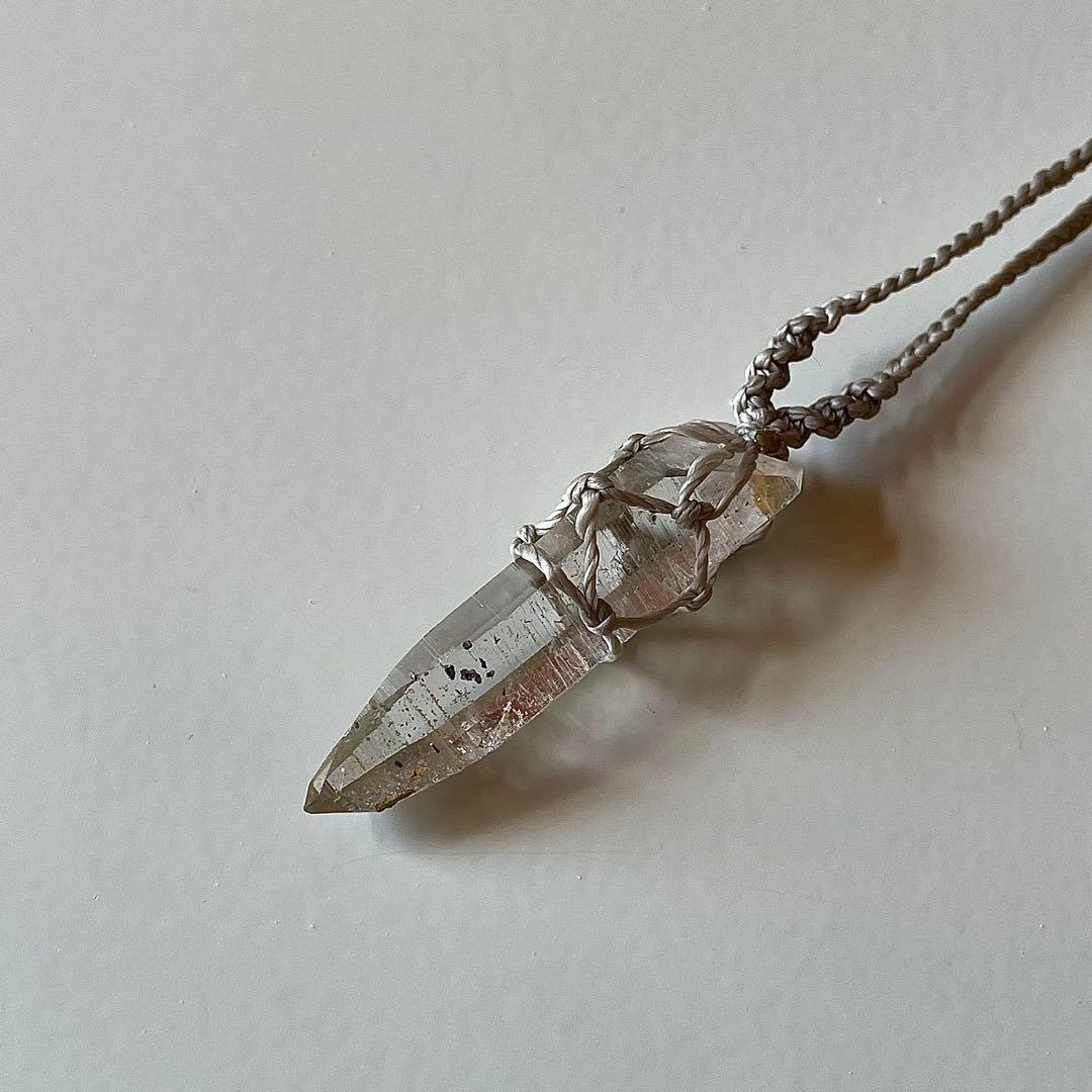 ヒマラヤ水晶 ガネッシュヒマール ＊ ハンドメイド マクラメネックレス 59