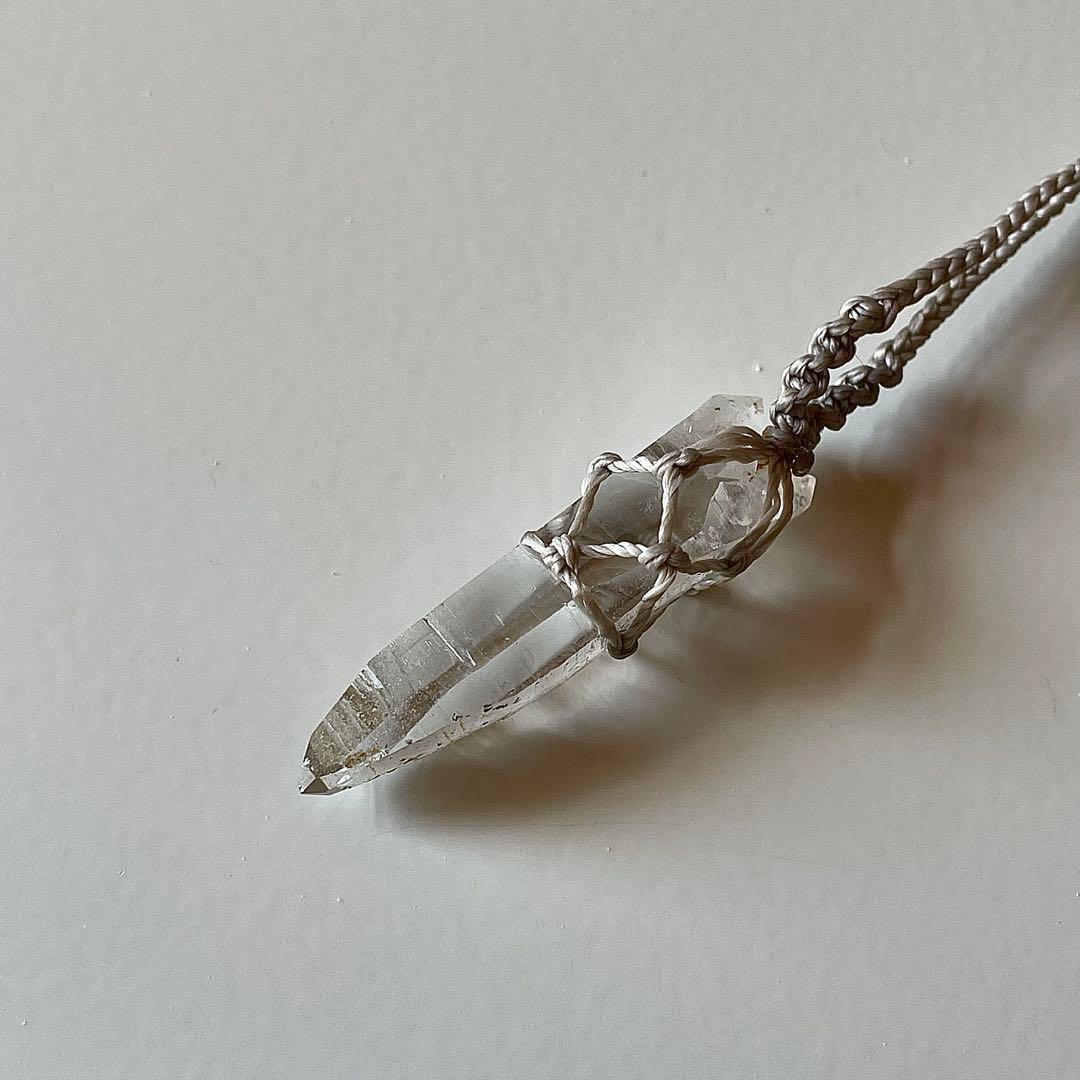 ヒマラヤ水晶 ガネッシュヒマール ＊ ハンドメイド マクラメネックレス 59