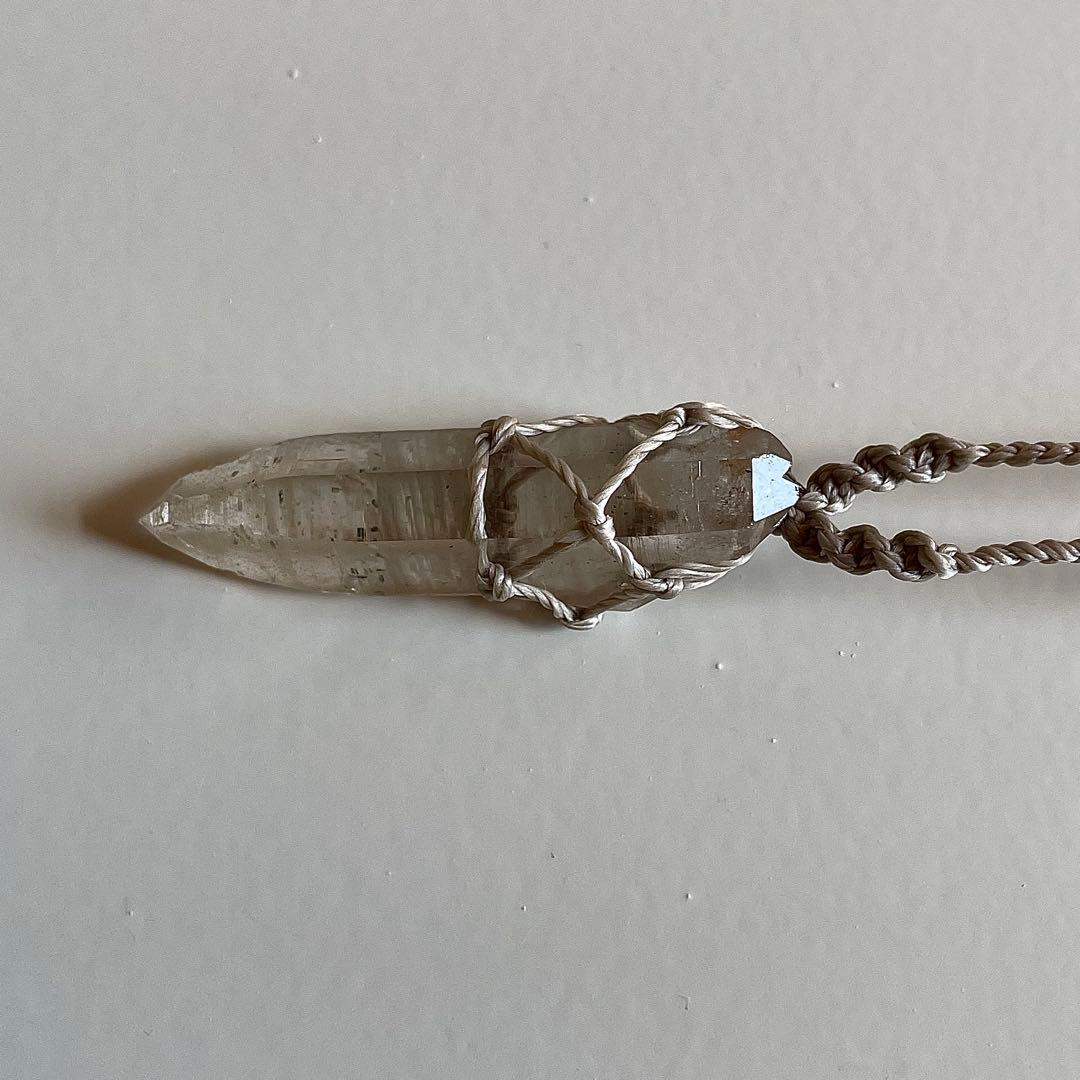 ヒマラヤ水晶 ガネッシュヒマール ＊ ハンドメイド マクラメネックレス 59