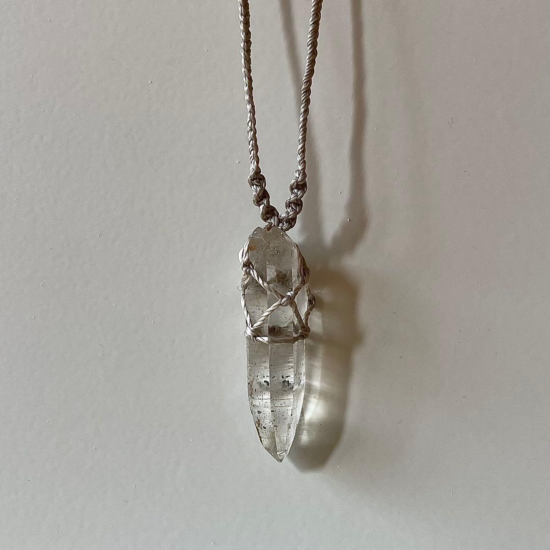 ヒマラヤ水晶 ガネッシュヒマール ＊ ハンドメイド マクラメネックレス 59