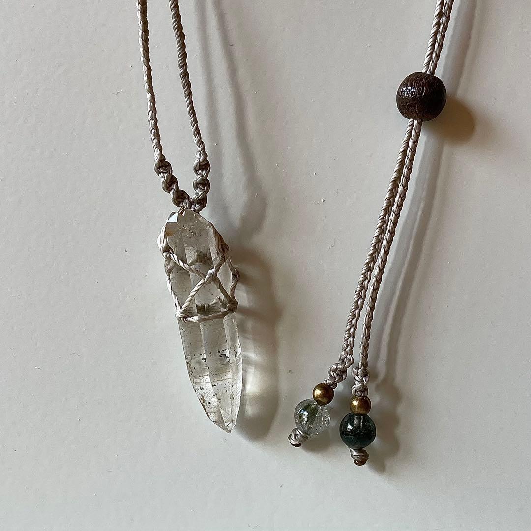 ヒマラヤ水晶 ガネッシュヒマール ＊ ハンドメイド マクラメネックレス 59