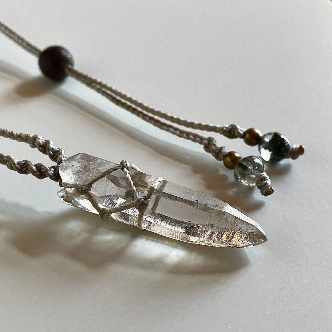 ヒマラヤ水晶 ガネッシュヒマール ＊ ハンドメイド マクラメネックレス 59