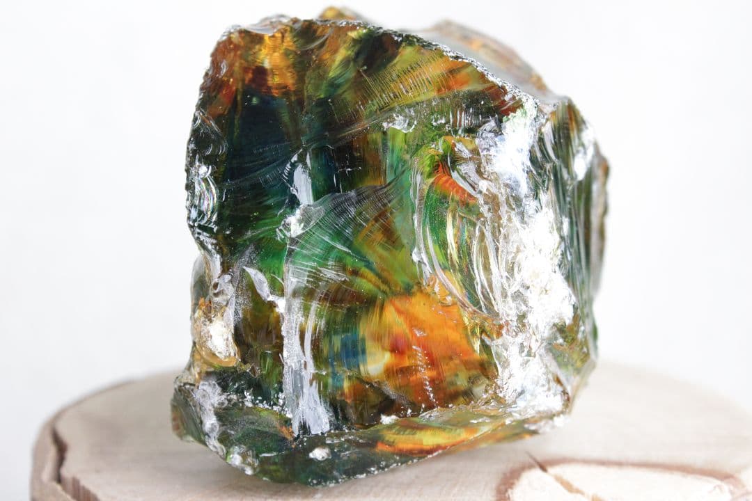 インドネシア産アンダラクリスタル　マルチカラー（グリーン・オレンジブラウン）