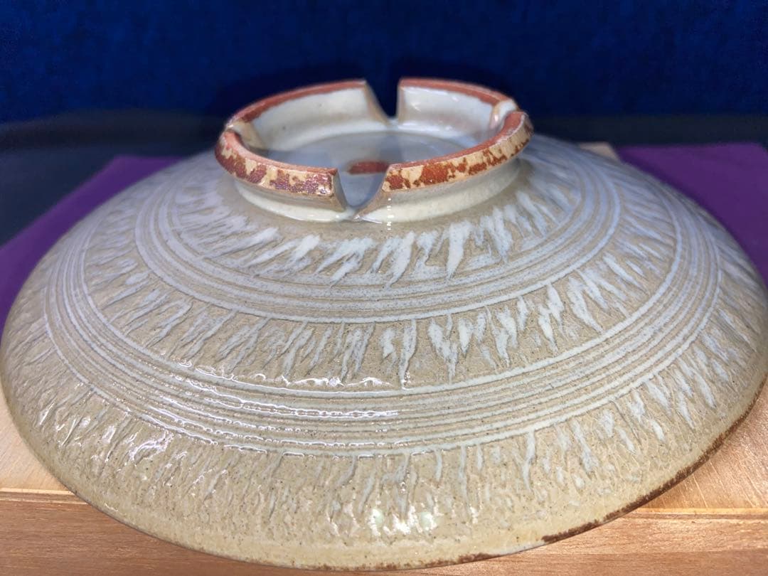 萩焼 蓮光山3代目 徹千代作品 【白萩飛皿】 新作 登窯