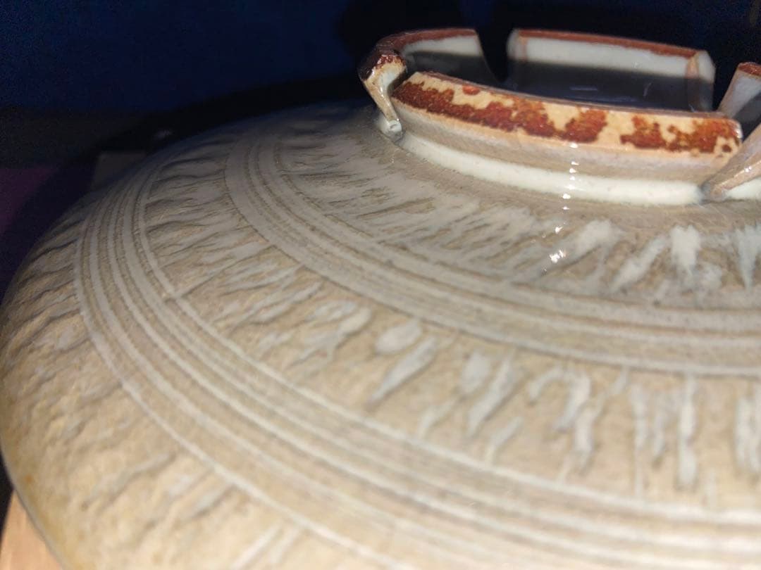 萩焼 蓮光山3代目 徹千代作品 【白萩飛皿】 新作 登窯