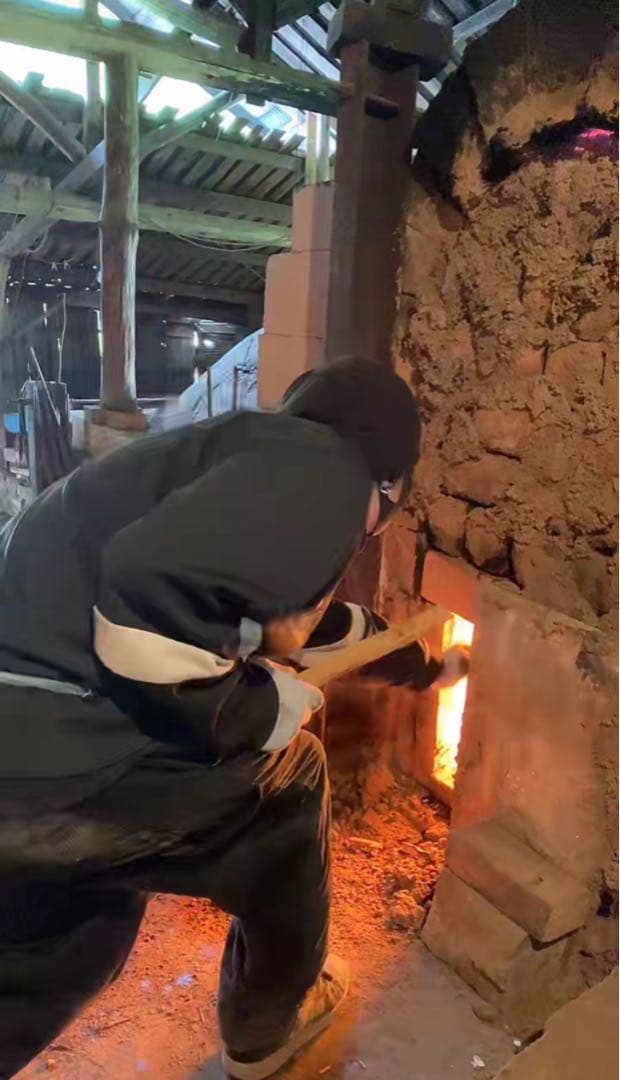 萩焼 蓮光山3代目 徹千代作品 【白萩飛皿】 新作 登窯