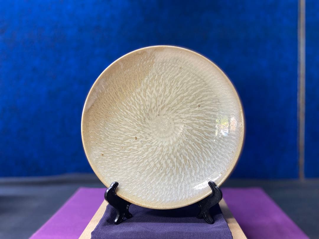 萩焼 蓮光山3代目 徹千代作品 【白萩飛皿】 新作 登窯