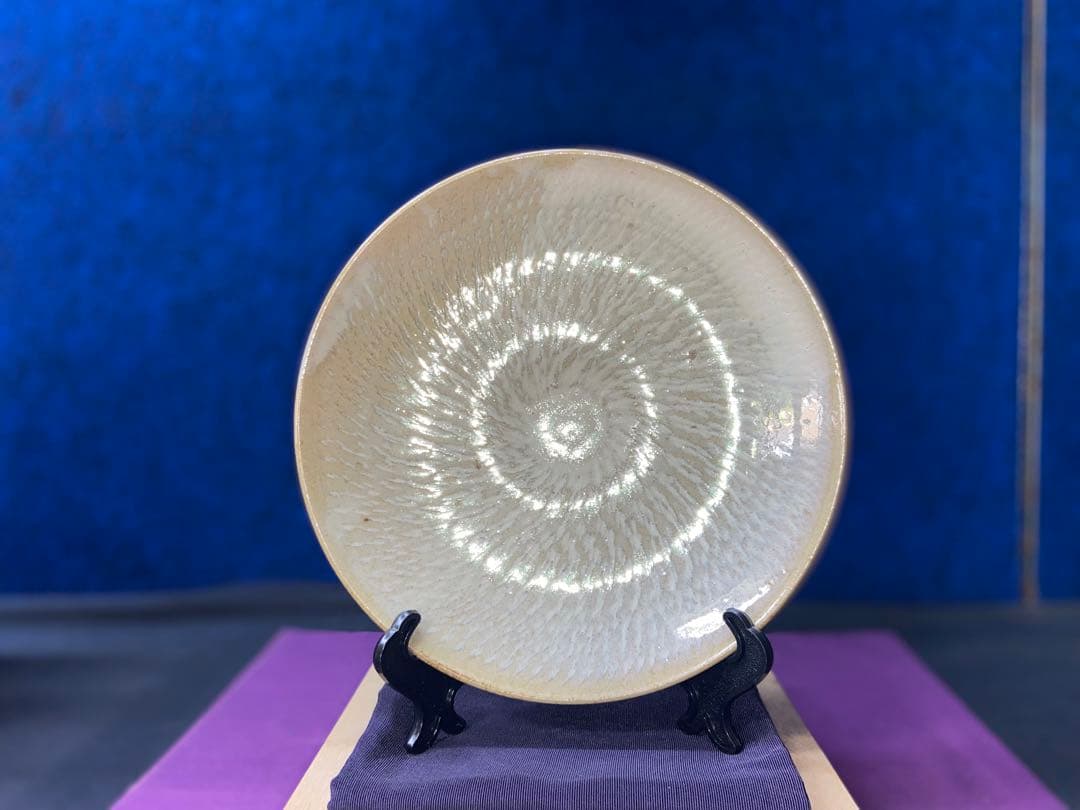 萩焼 蓮光山3代目 徹千代作品 【白萩飛皿】 新作 登窯