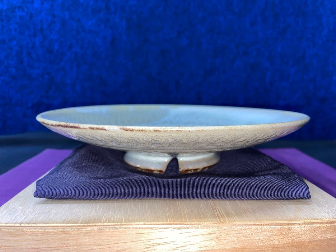 萩焼 蓮光山3代目 徹千代作品 【白萩飛皿】 新作 登窯