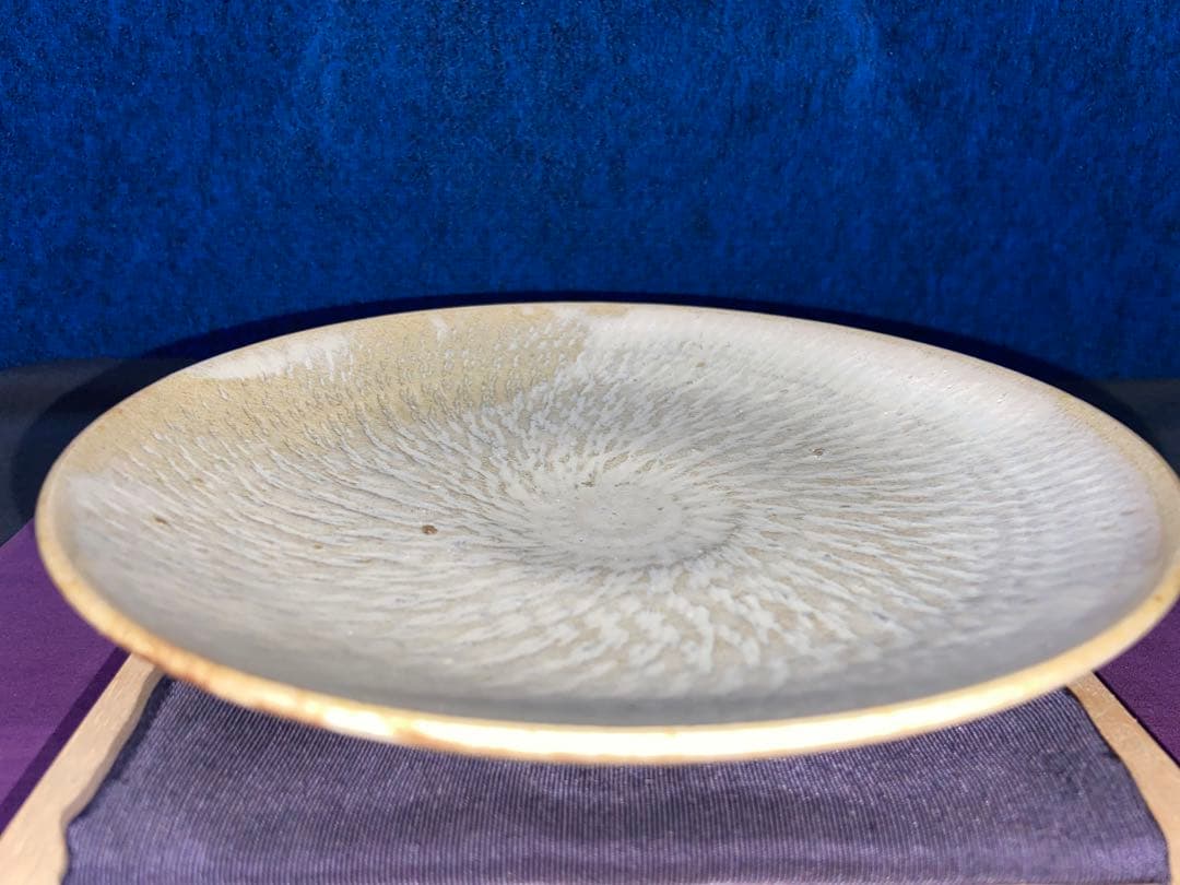 萩焼 蓮光山3代目 徹千代作品 【白萩飛皿】 新作 登窯