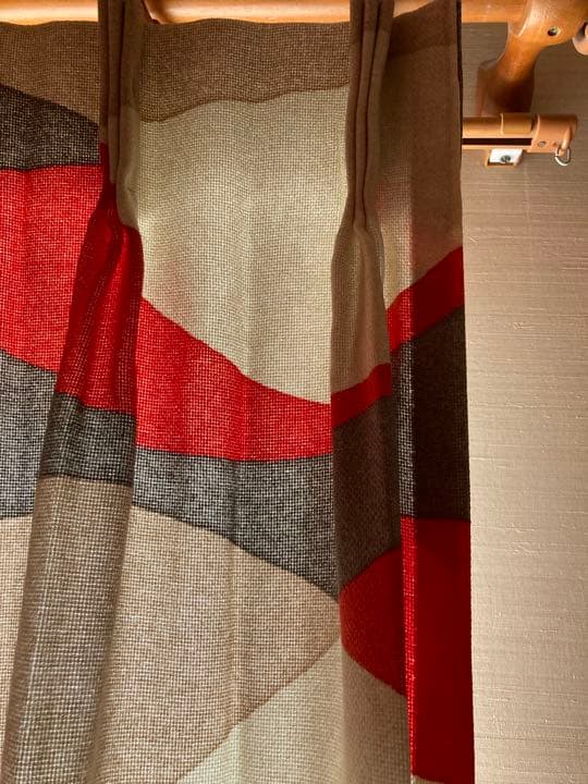 高級　北欧系カーテン　195×246cm 未使用　プリーツ加工