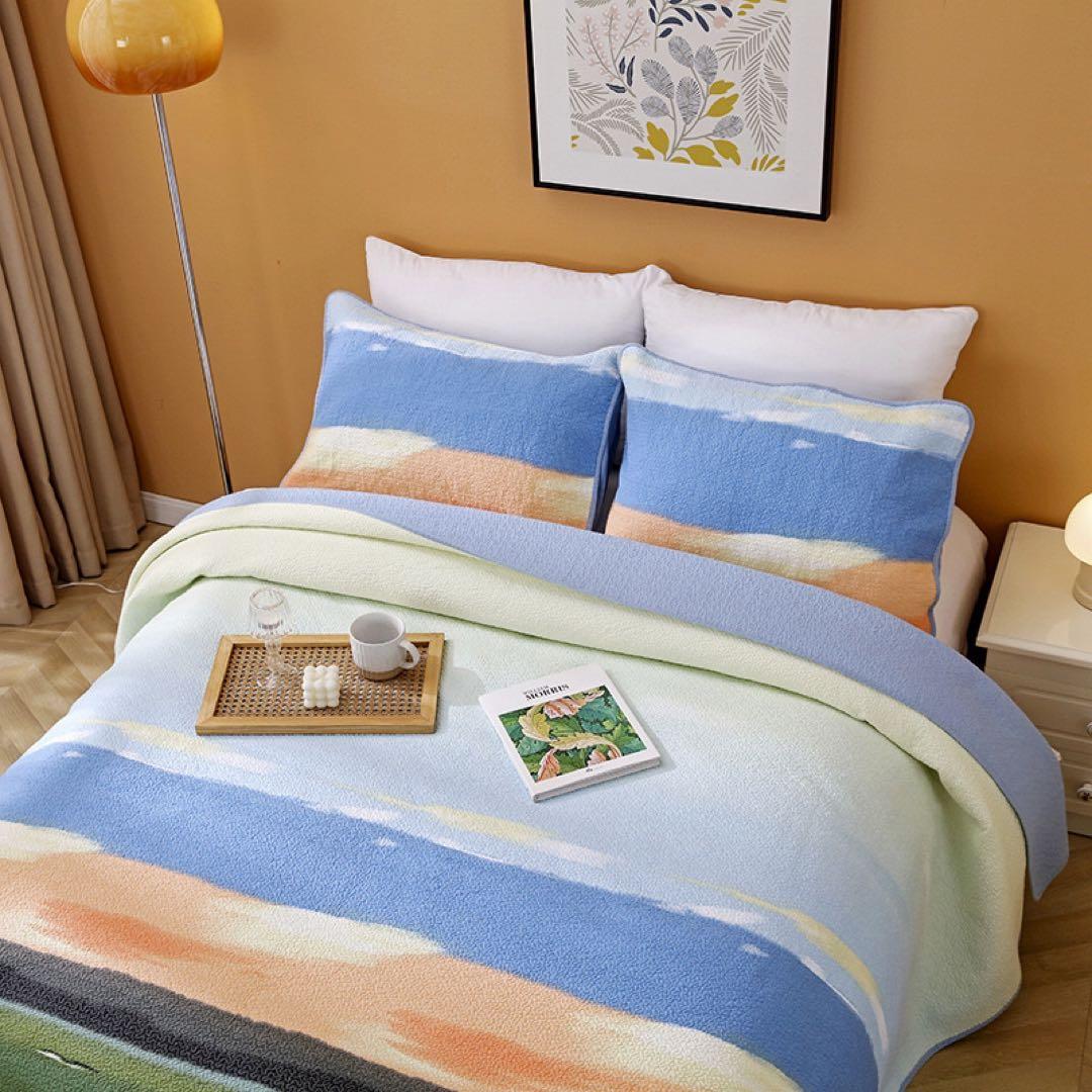 キルトベッドカバー3点セット綿マルチカバー キルティング 281