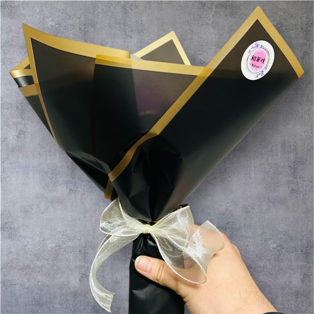 「輝」グリッターローズ花束青＆紫銀蝶々飾り